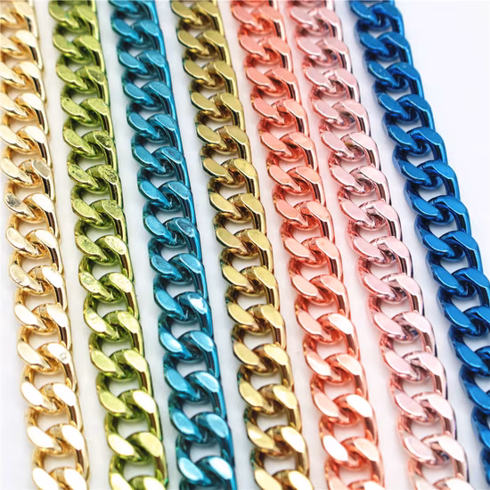 Quincaillerie et accessoires Matériel de sac personnalisé Lien en métal Sac à main en plastique Serrure de sac à main en fer Chaîne gourmette